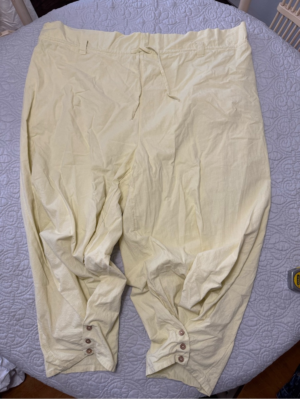 Free People Soft Pale Yellow Drawstring Ankle Pants